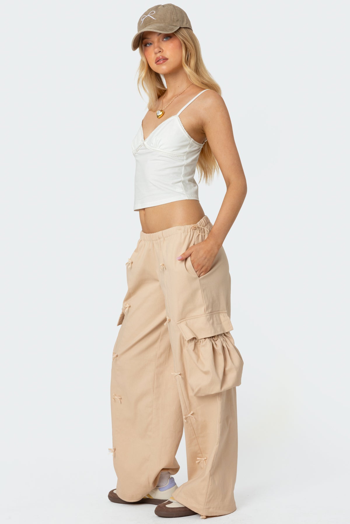 Bow Trim Cargo Parachute Pants - Image 3