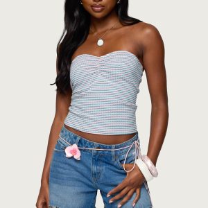 Veranda Textured Striped Tube Top