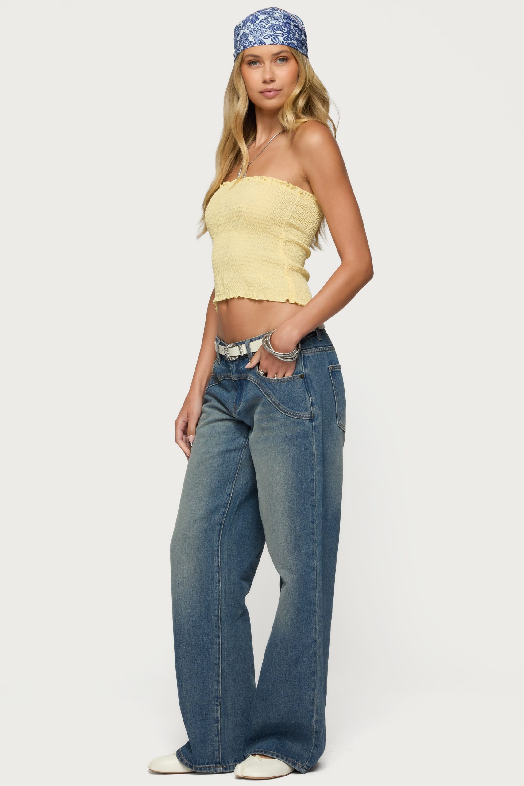 Ronny Curved Stitch Low Rise Jeans - Image 3