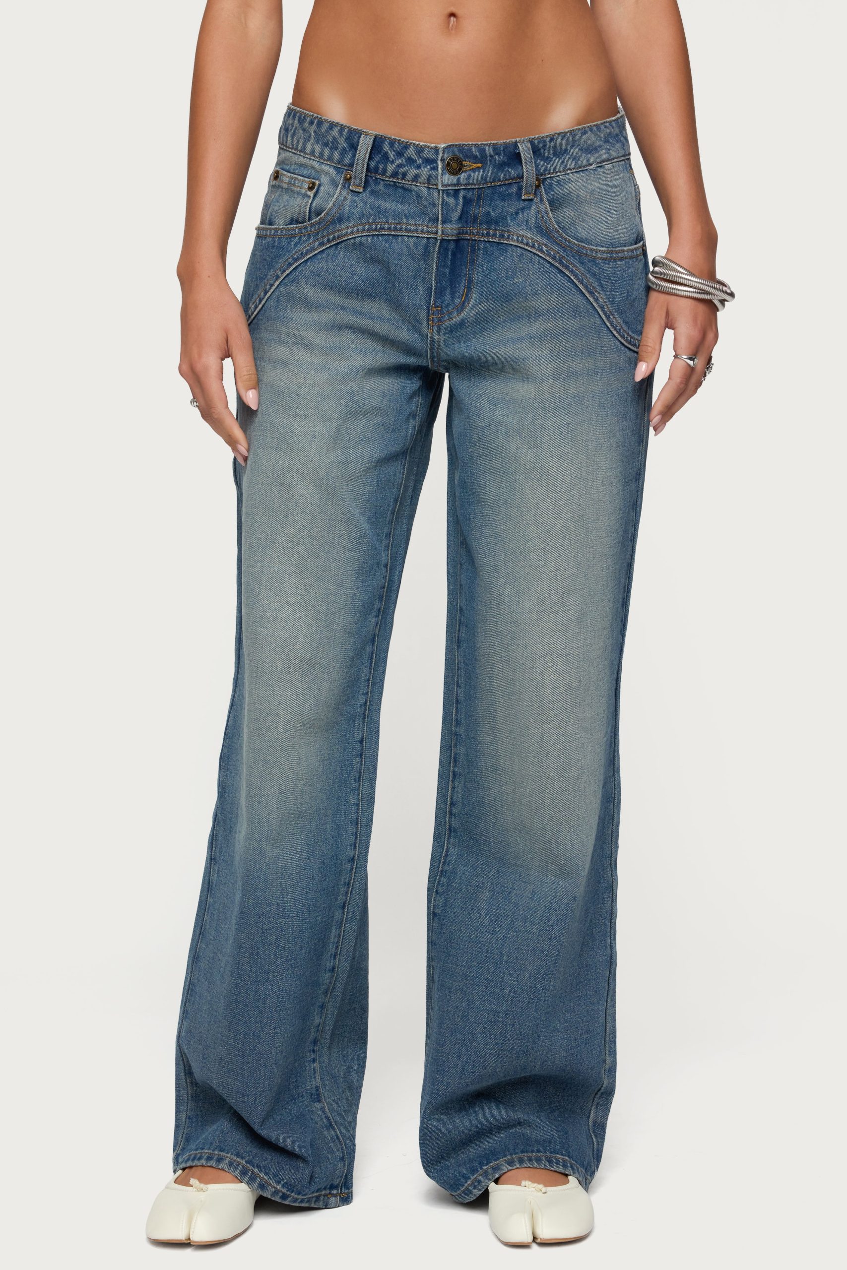 Ronny Curved Stitch Low Rise Jeans - Image 2
