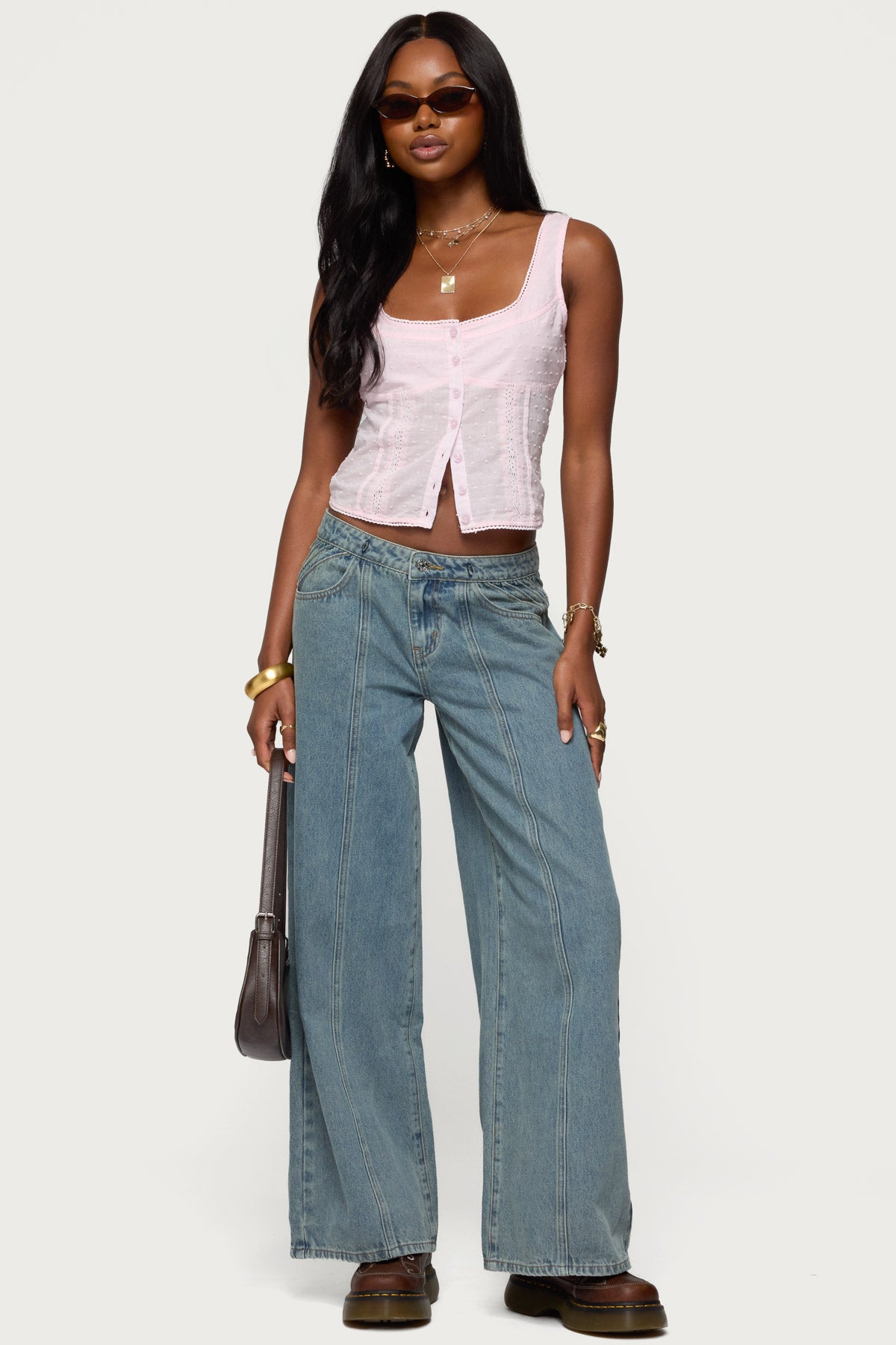 Embroidered Cotton Button Up Top - Image 2