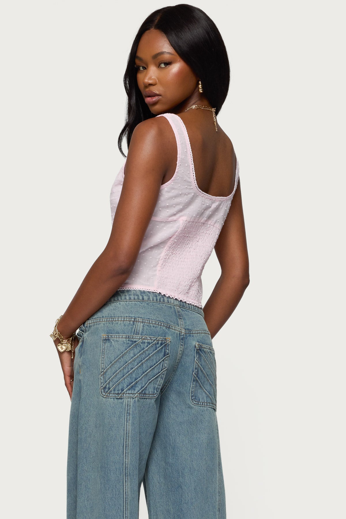 Embroidered Cotton Button Up Top - Image 4