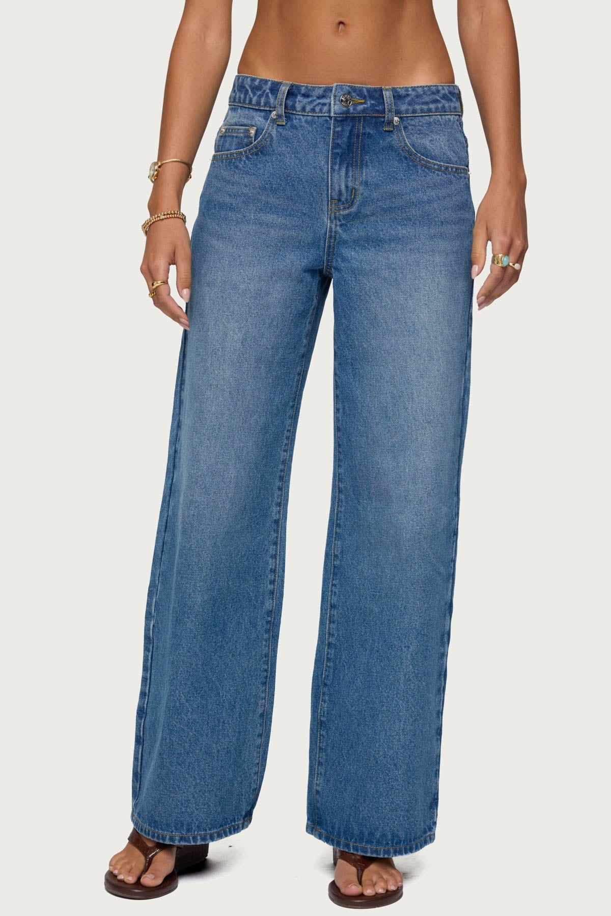 Ery Wide Leg Mid Rise Jeans - Image 2