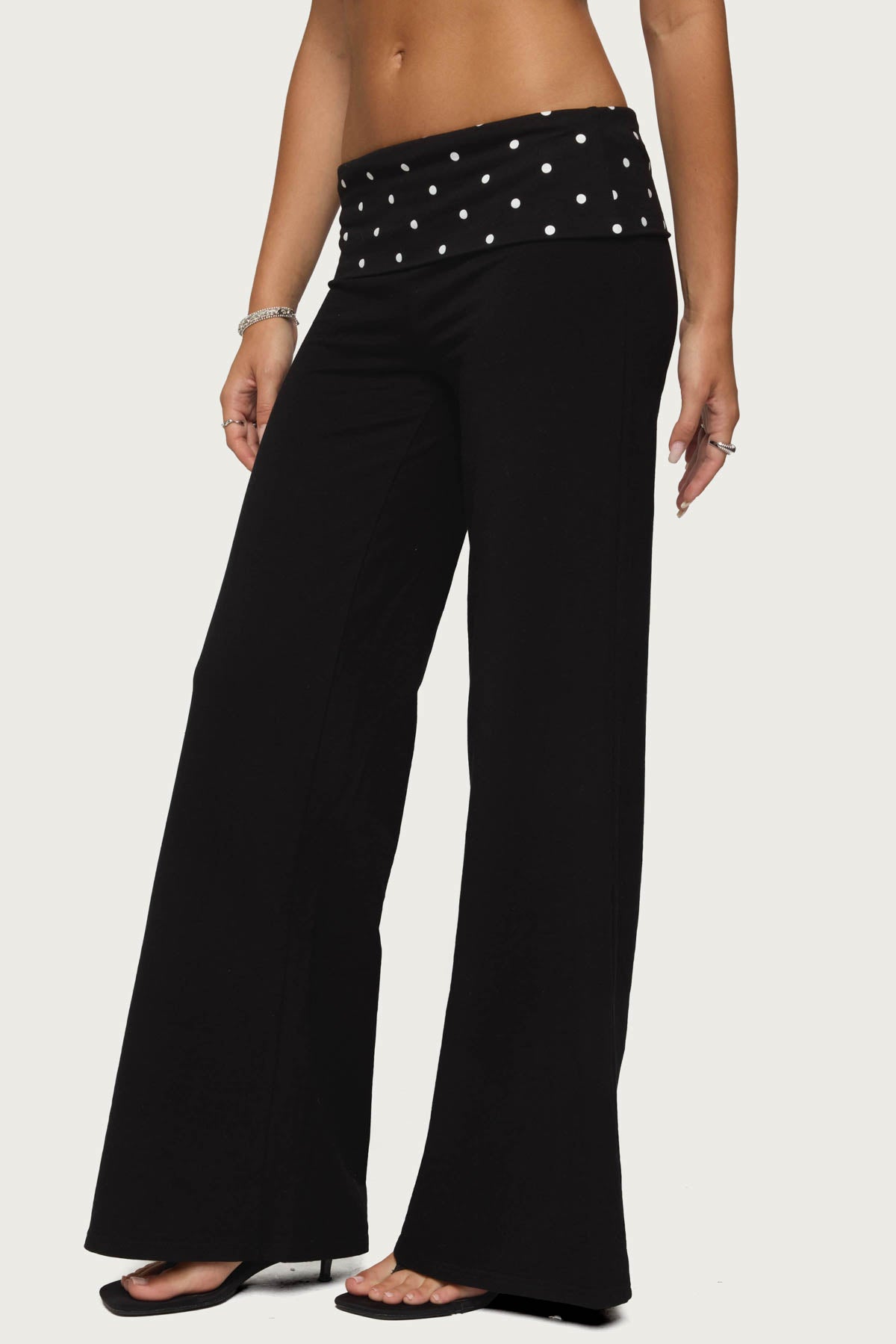 Reeva Polka Dot Fold Over Pants - Image 4