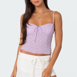 Textured Lacey Tank Top