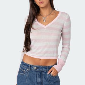 Candice Striped Knit Top