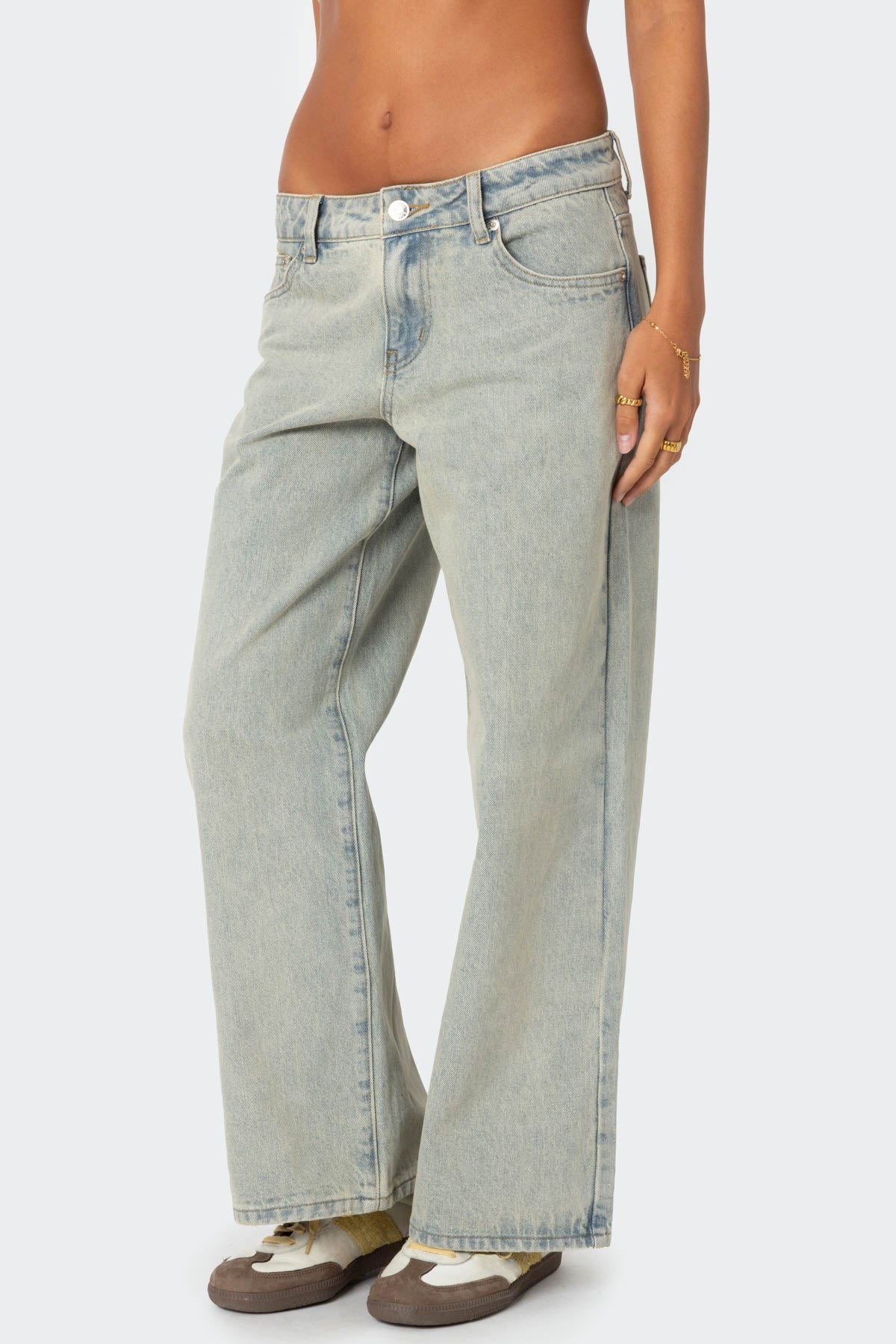 Petite Magda Low Rise Acid Wash Jeans - Image 4