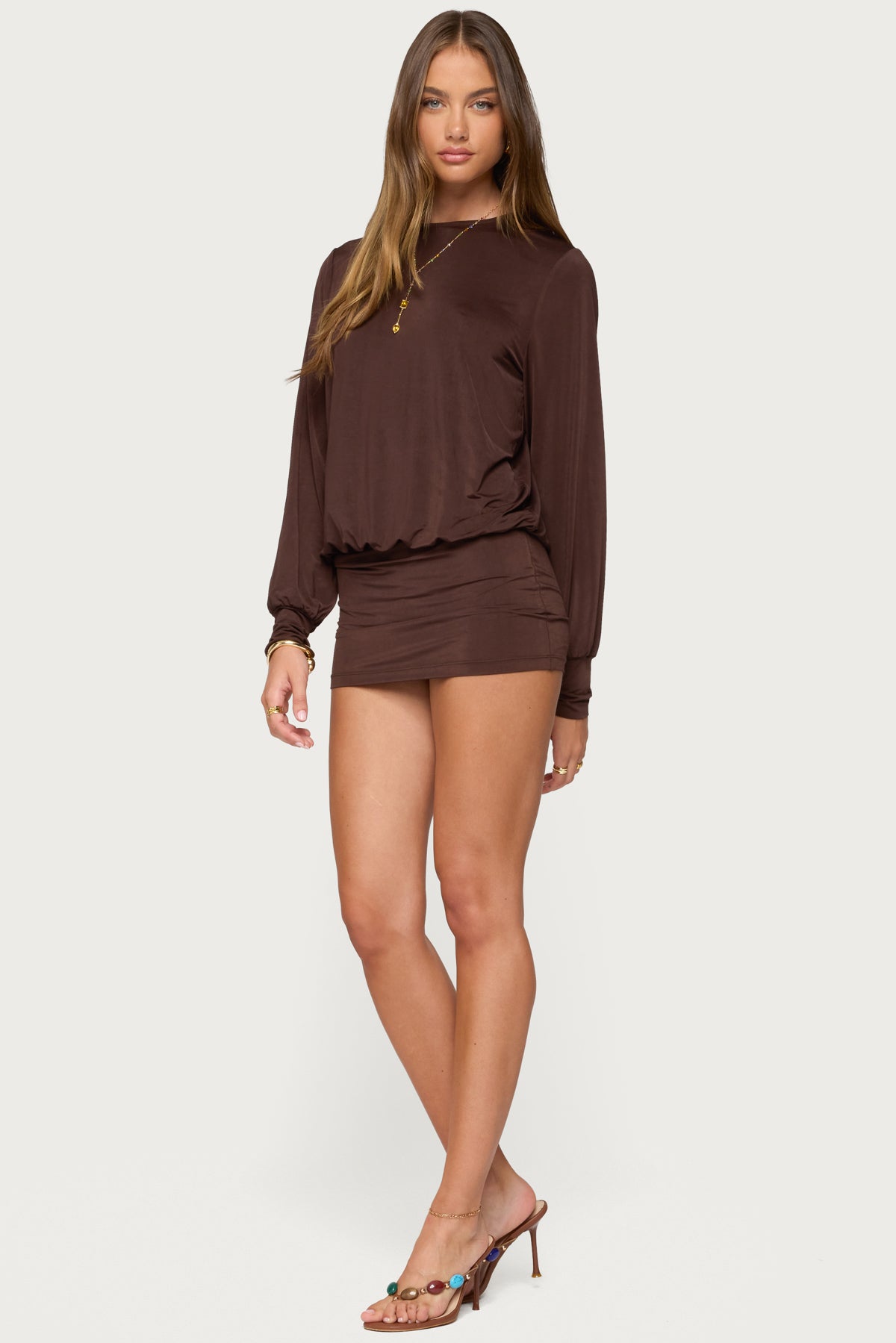Guilia Backless Long Sleeve Romper - Image 3