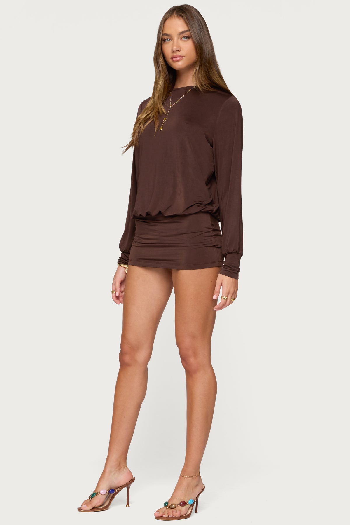 Guilia Backless Long Sleeve Romper - Image 4