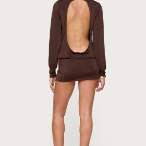 Guilia Backless Long Sleeve Romper