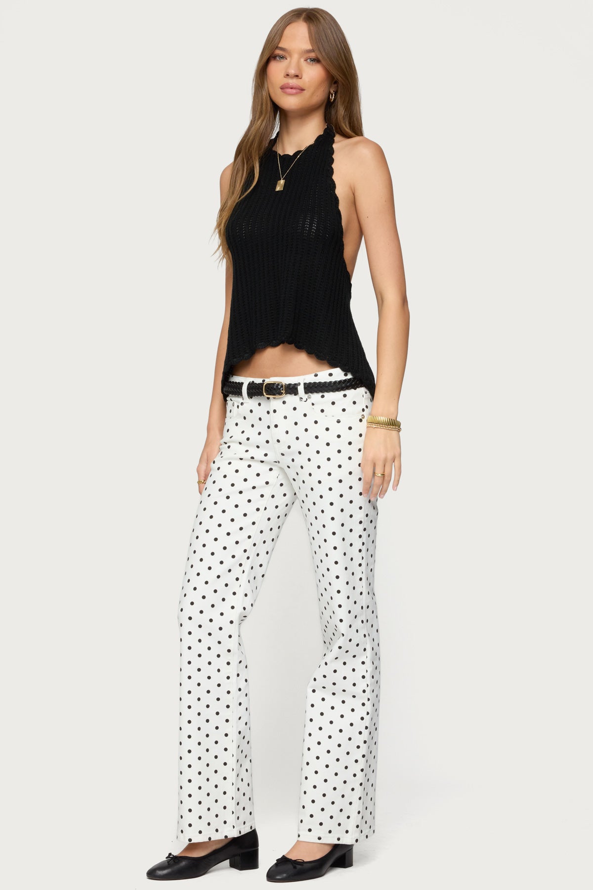 Romily Polka Dot Low Rise Jeans - Image 4