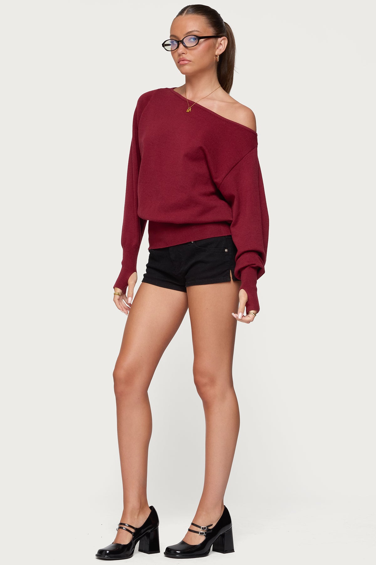 Off Shoulder Oversized Sweater - Image 4