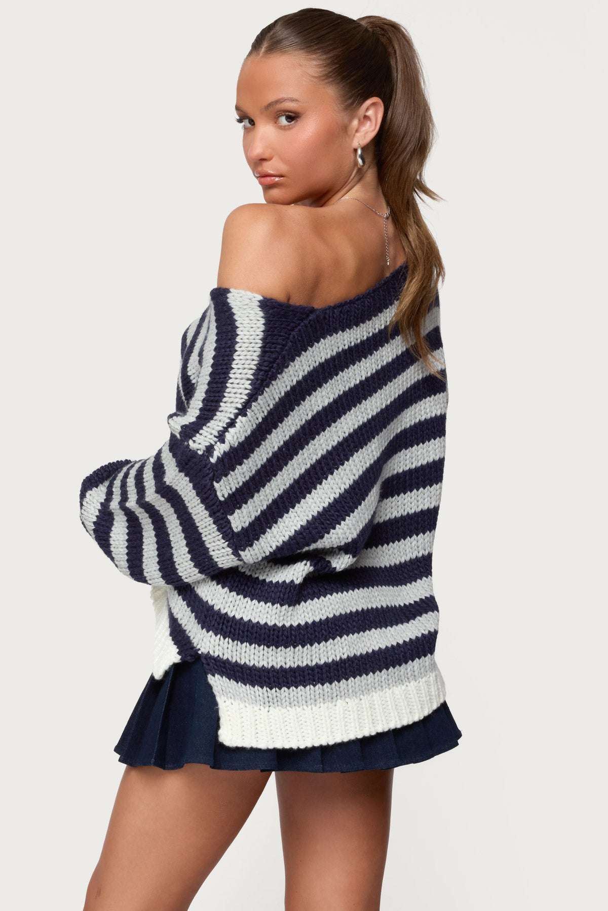 Eugenie Oversized Striped Knit Sweater - Image 3
