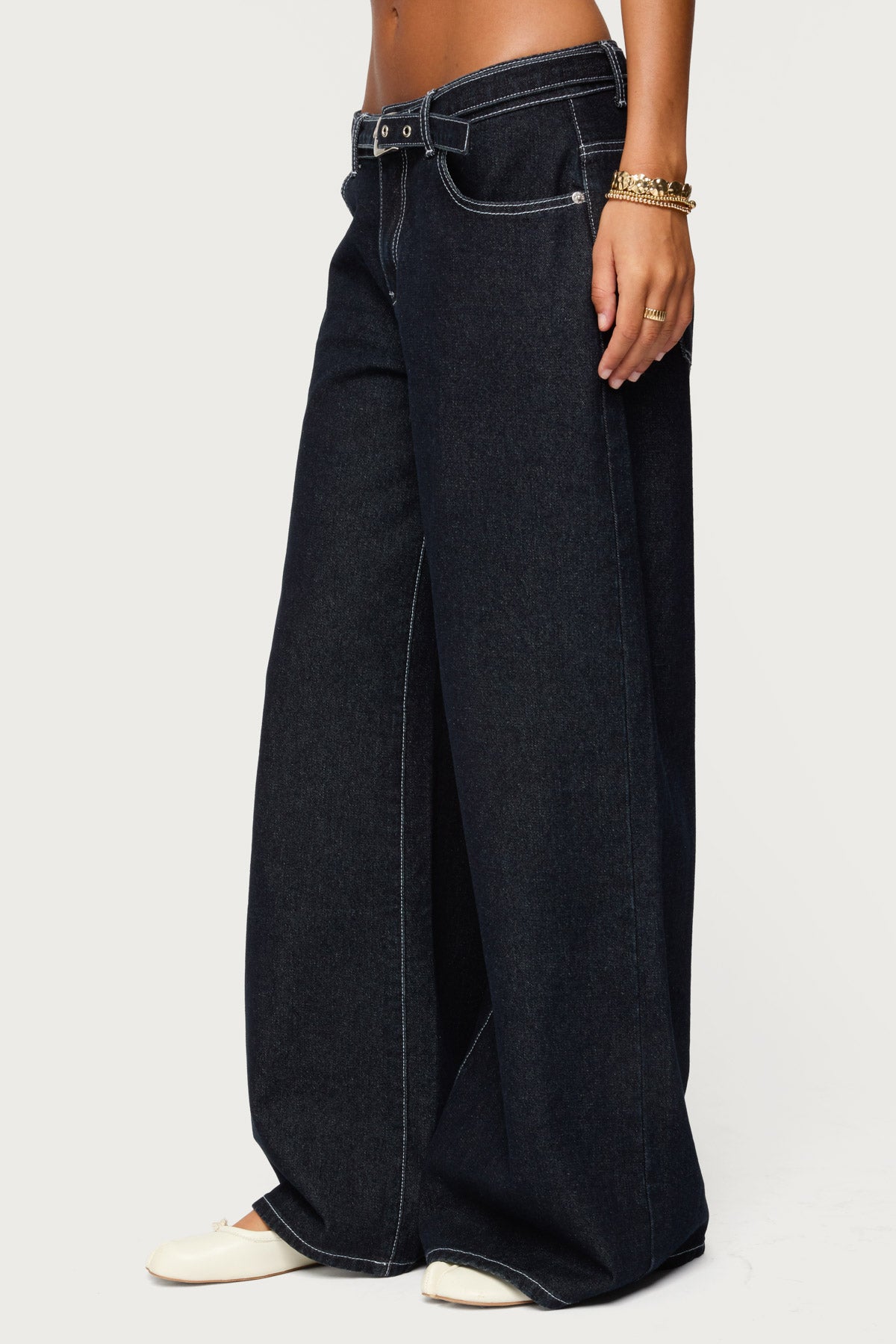 Karah Belt Low Rise Jeans - Image 4