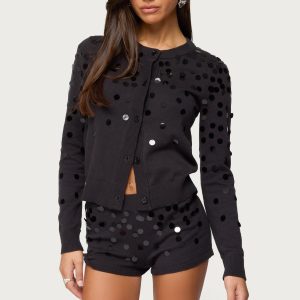 Cierra Sequin Knit Cardigan