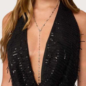 Heart & Diamond Cascading Necklace