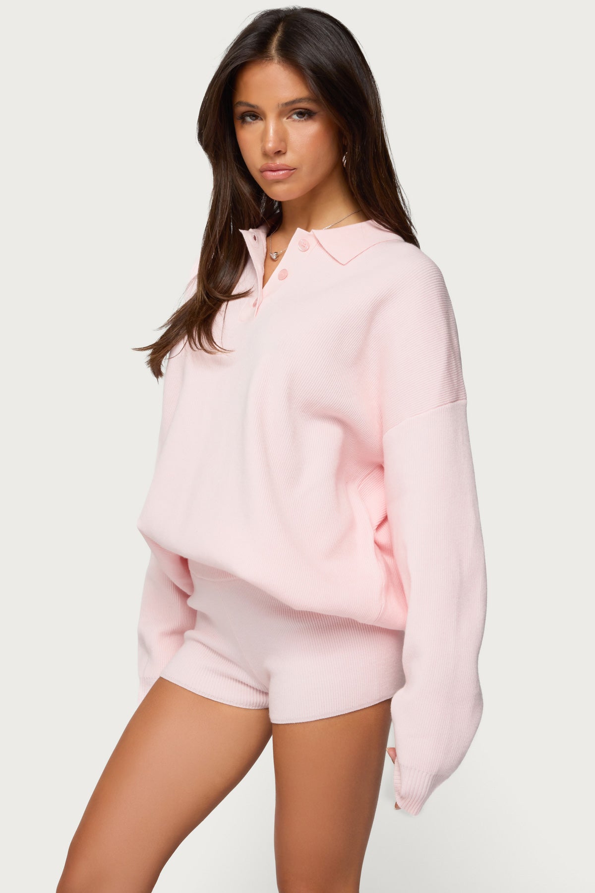 Lorie Oversized Knit Polo Sweater - Image 4