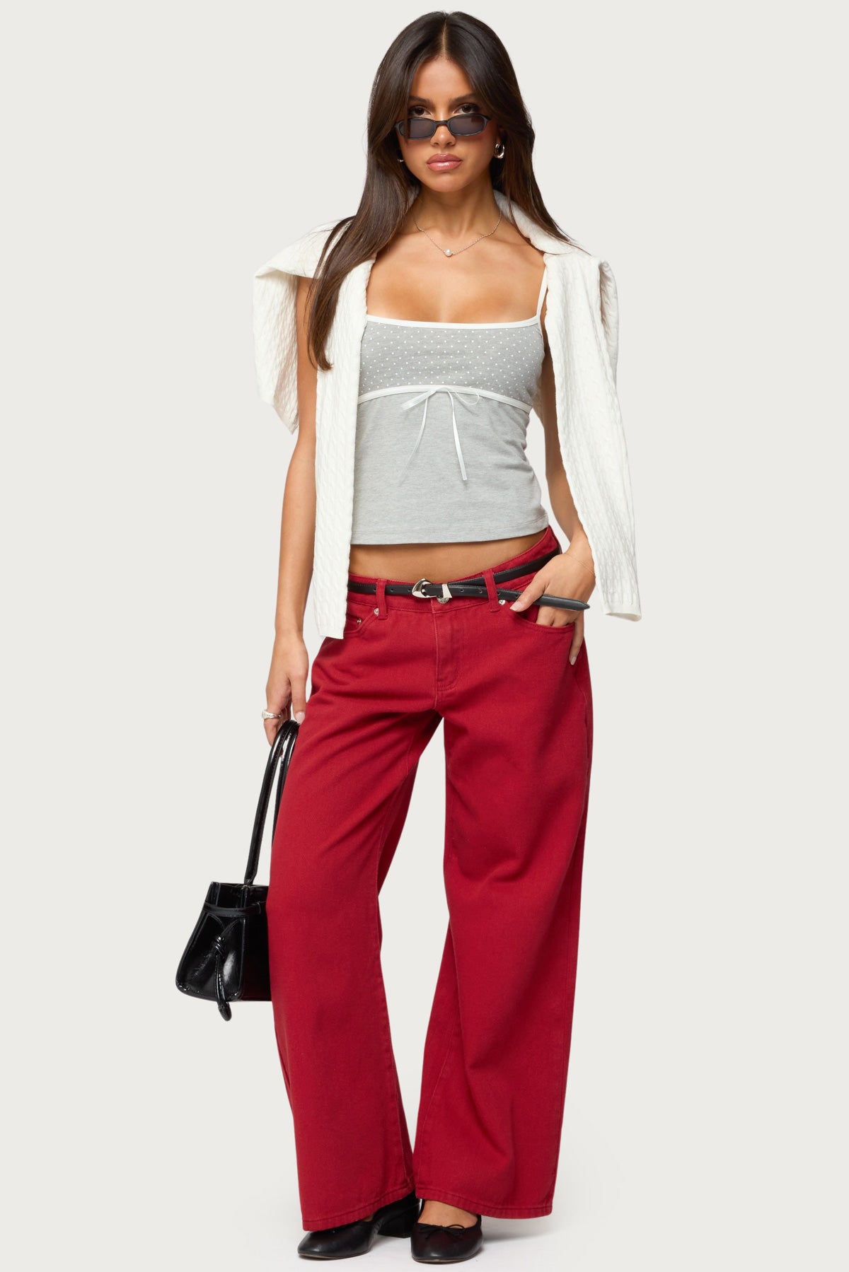 Rhoda Contrast Polka Dot Tank Top - Image 2