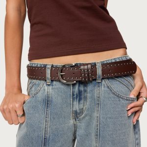 Studded Faux Leather Belt