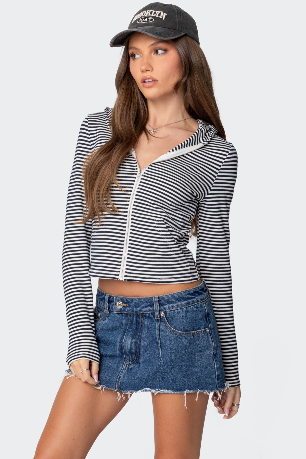 Madison Striped Zip Up Hoodie - Image 4