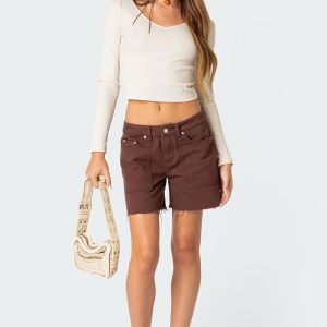 Boyfriend Denim Carpenter Shorts