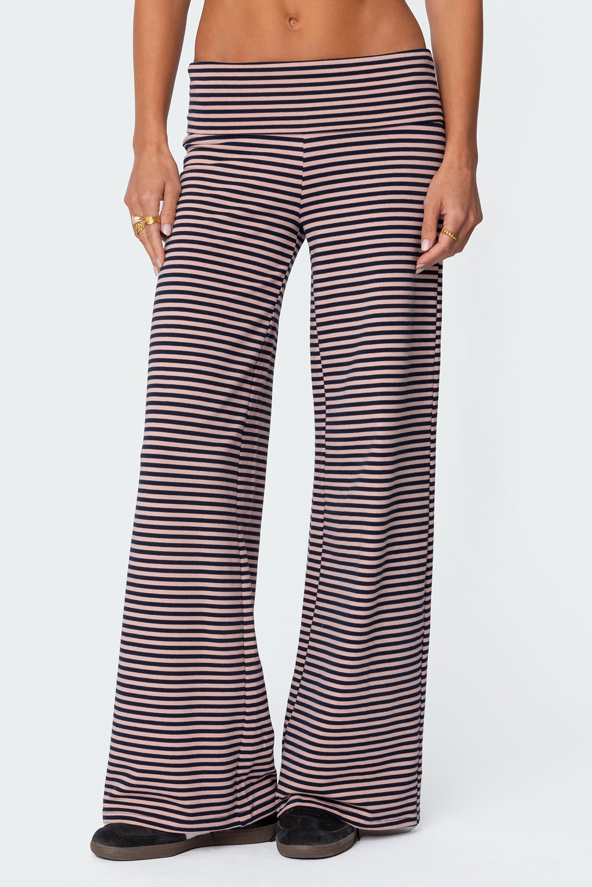 Lilah Striped Fold Over Pants - Image 2