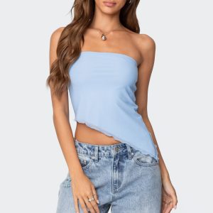 Vivi Mesh Asymmetric Tube Top