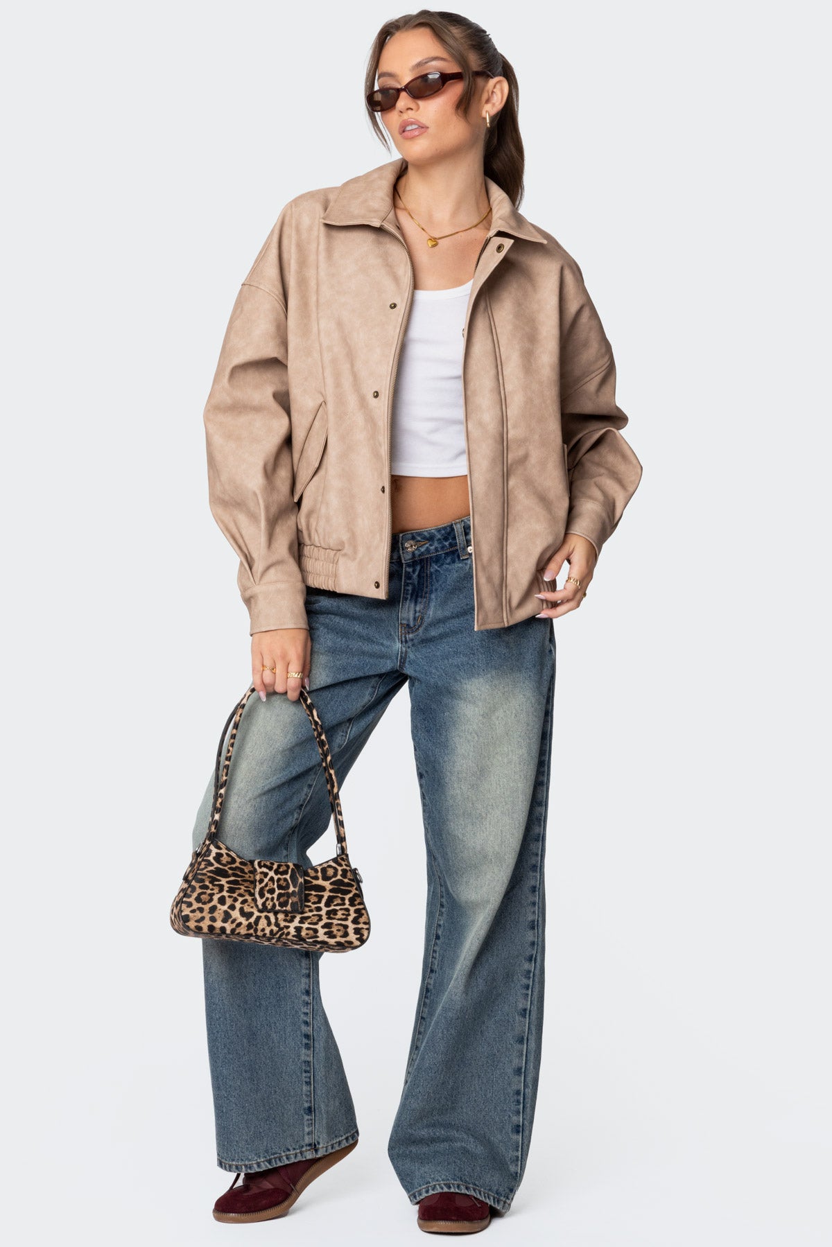 Mori Oversized Faux Leather Jacket - Image 2