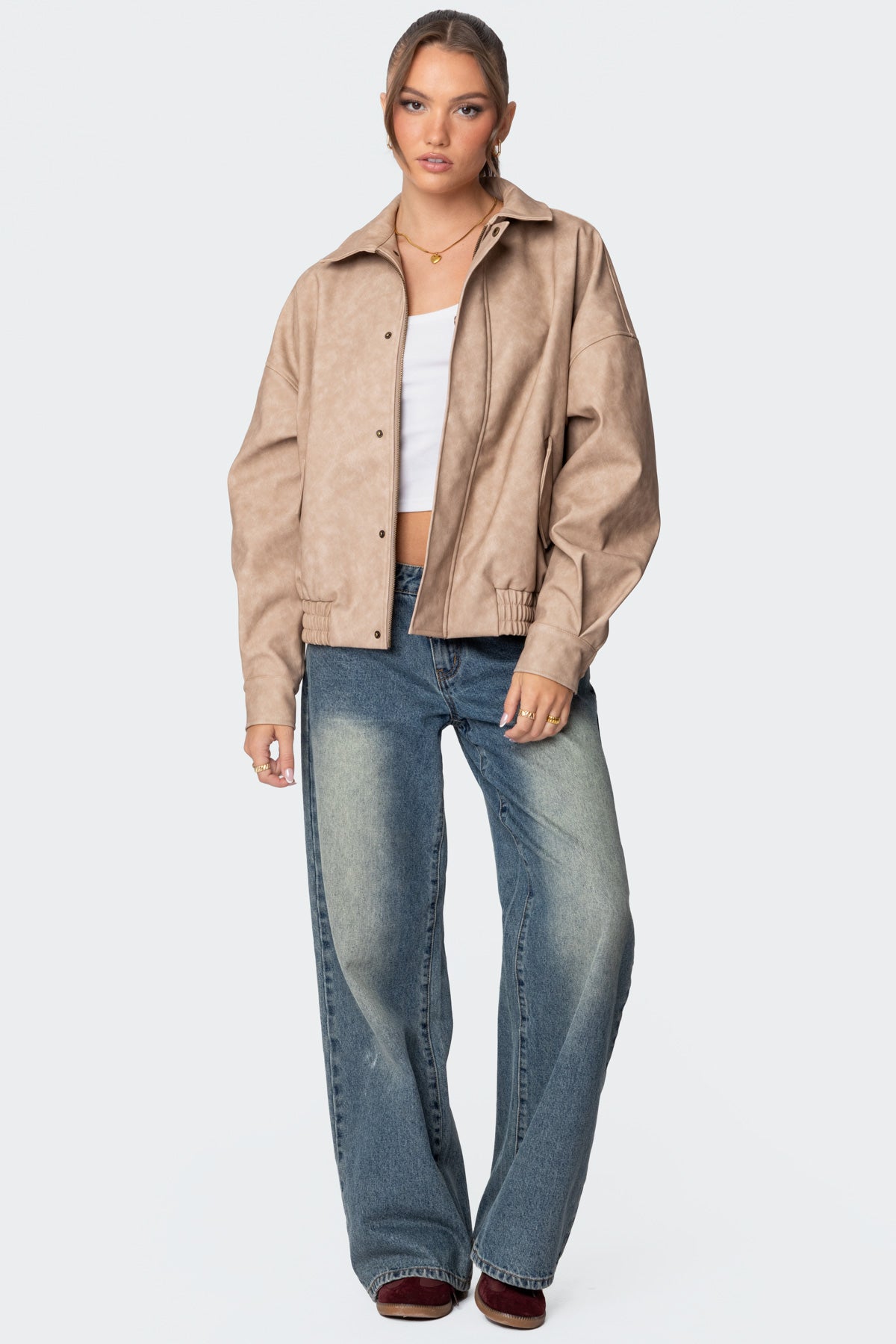 Mori Oversized Faux Leather Jacket - Image 5
