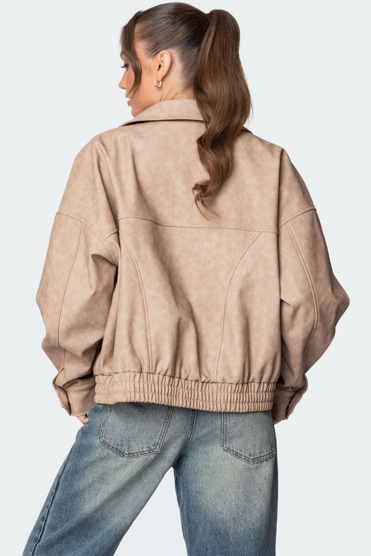 Mori Oversized Faux Leather Jacket - Image 4