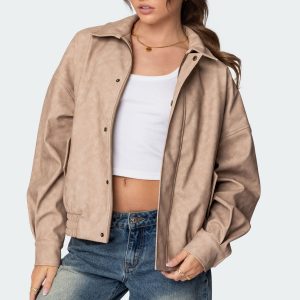Mori Oversized Faux Leather Jacket