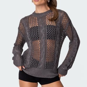 Cable Open Knit Sweater
