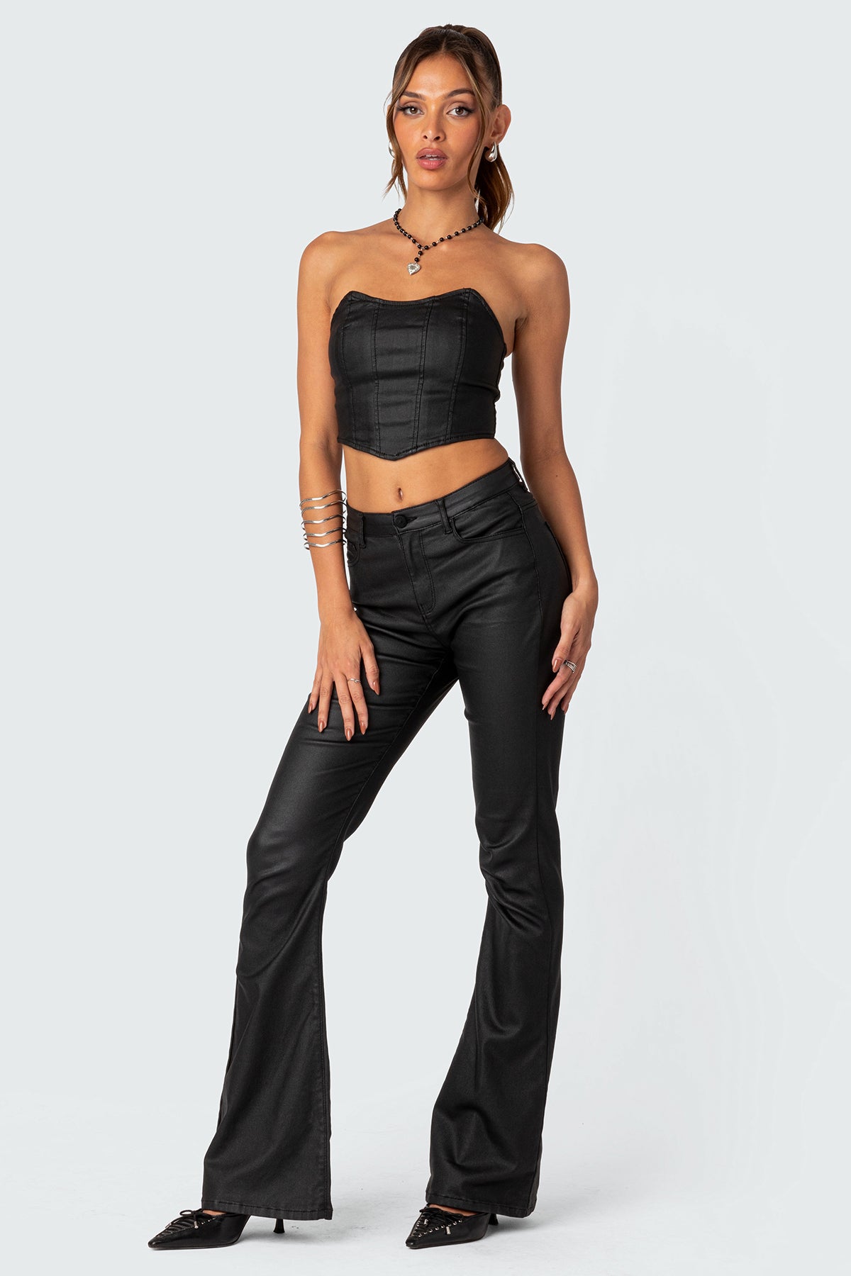 Luna Faux Leather Stretch Corset - Image 2