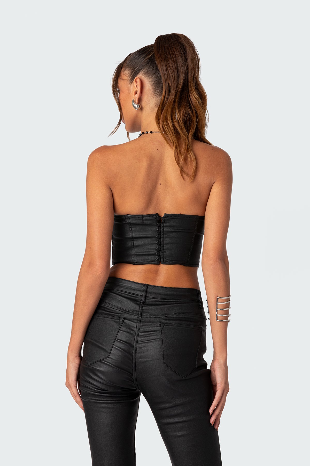 Luna Faux Leather Stretch Corset - Image 4