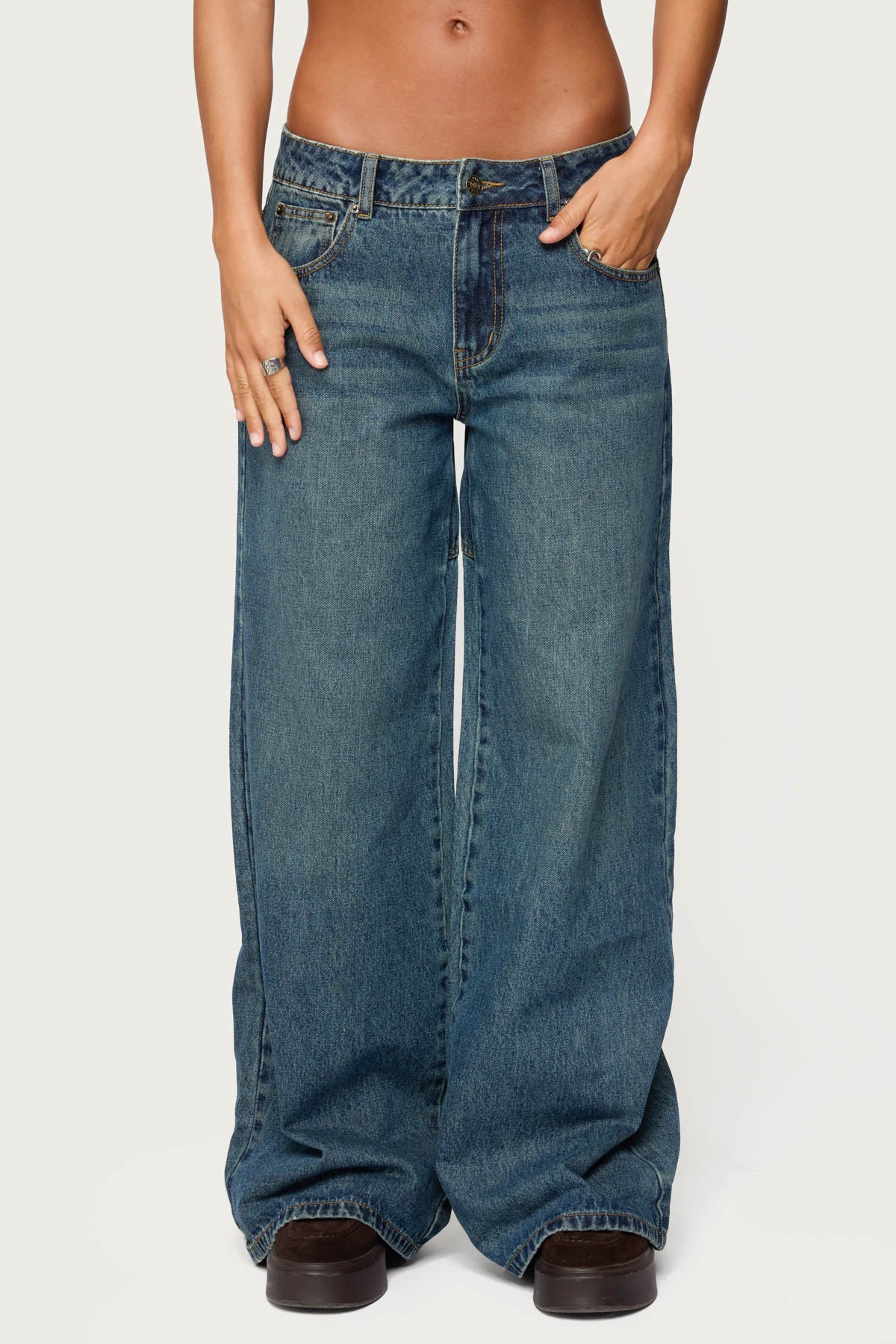 Heartly Low Rise Straight Leg Jeans - Image 2