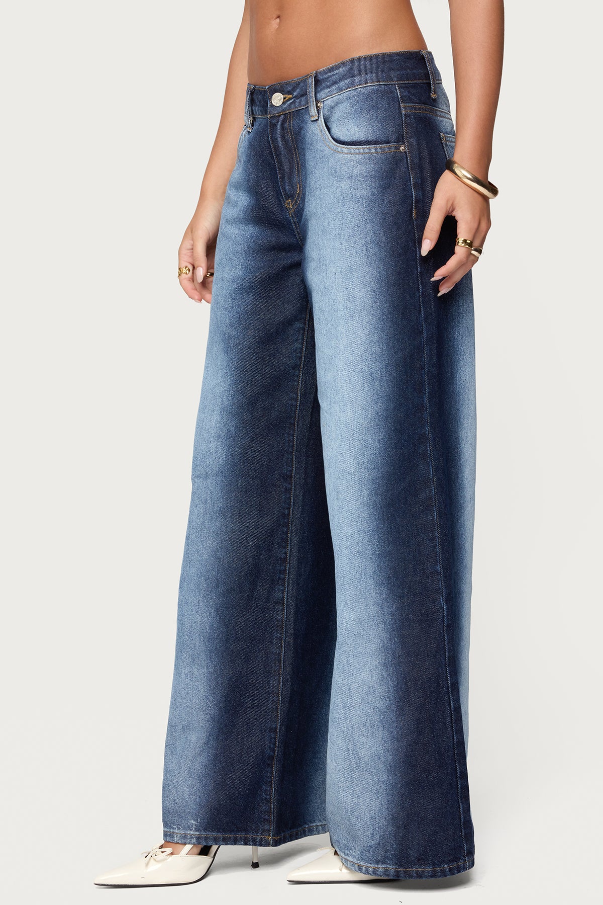 Ema Bleach Washed Low Rise Jeans - Image 3