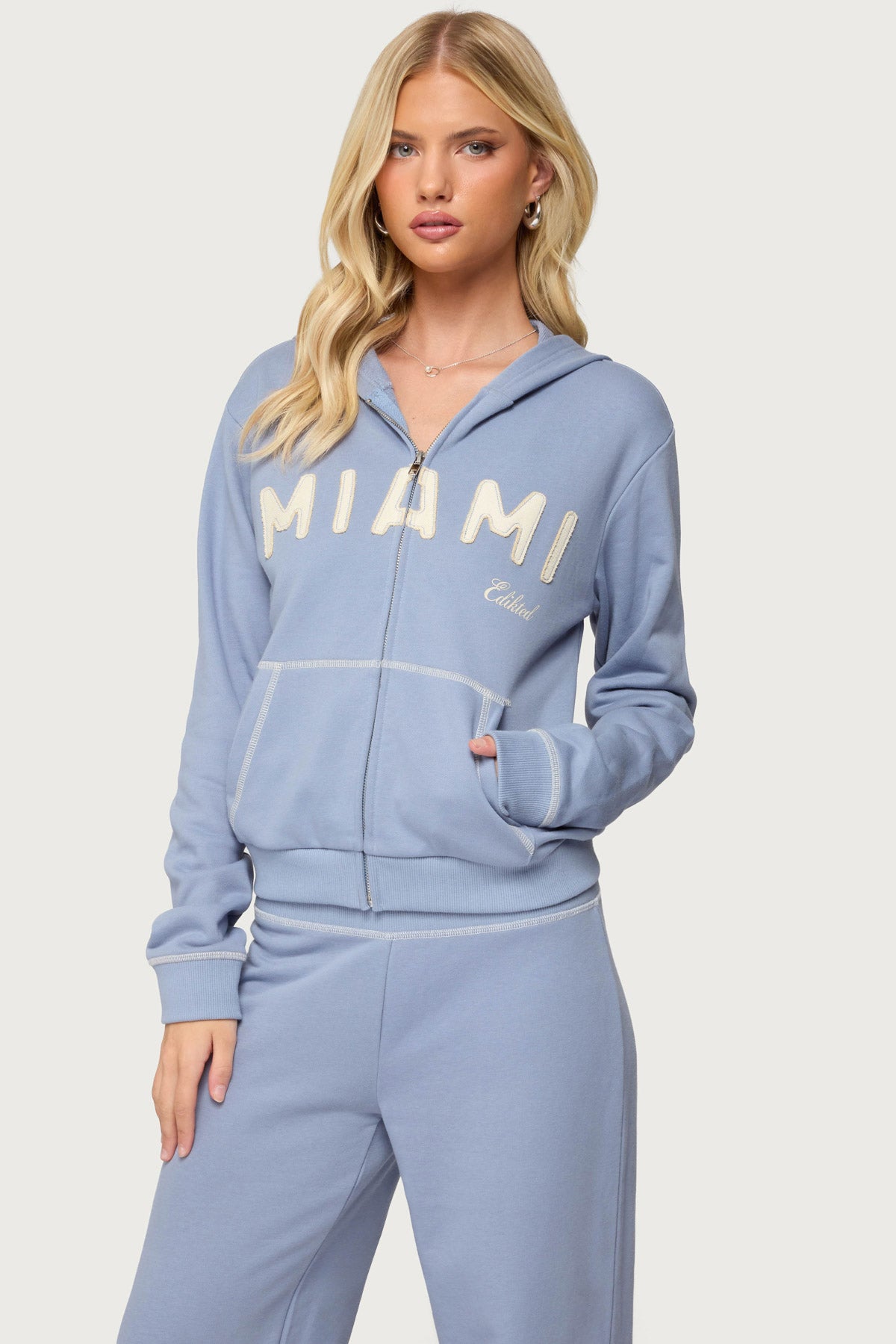 Miami Babe Zip Up Hoodie - Image 3