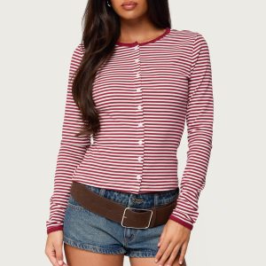Rayla Striped Button Up Top