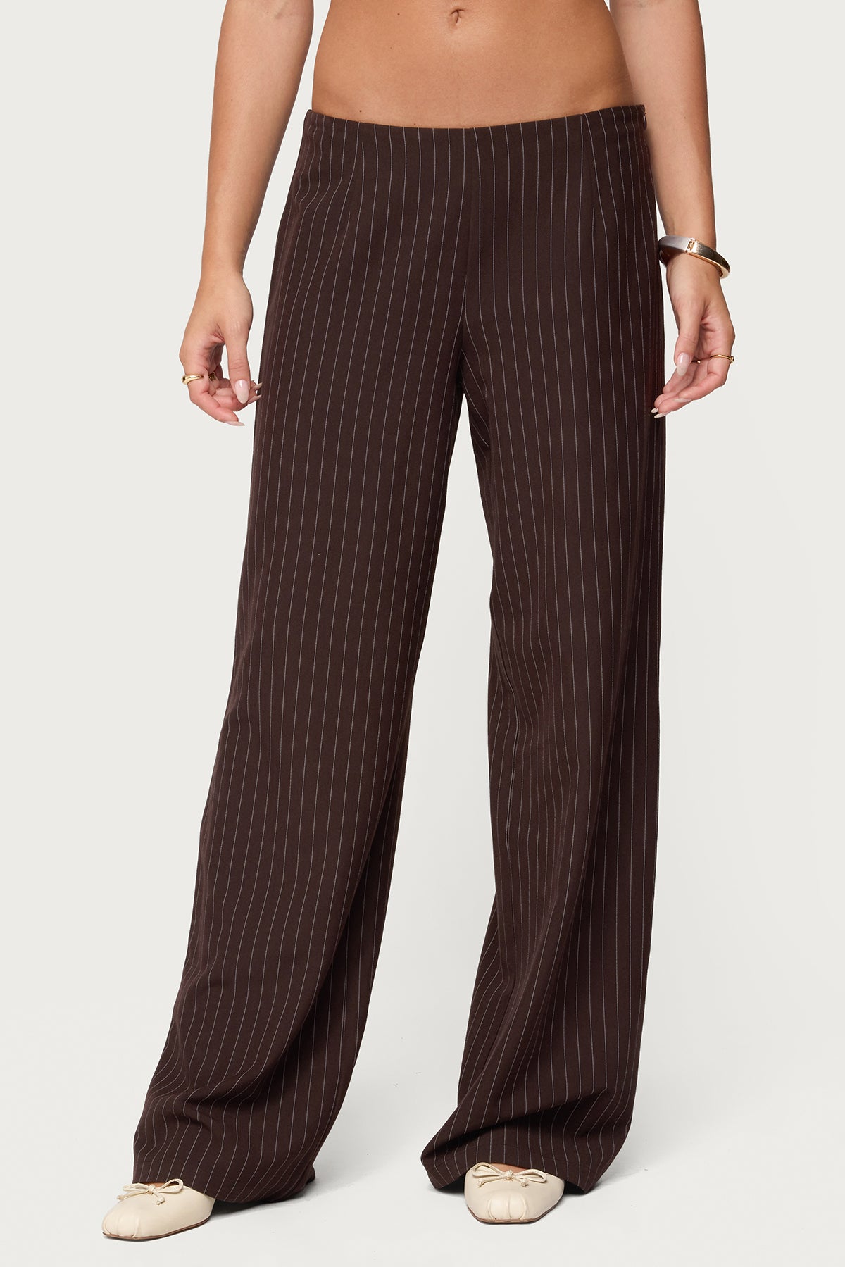Kerie Pinstripe Low Rise Pants - Image 2