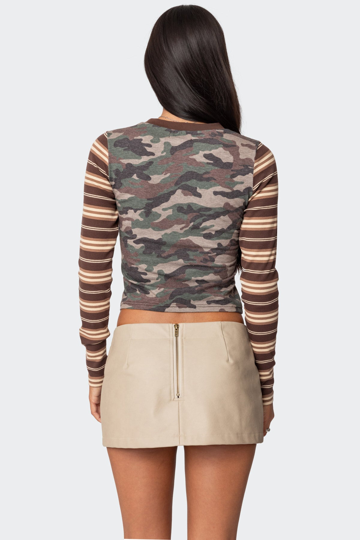 Camo & Stripe Long Sleeve T Shirt - Image 4