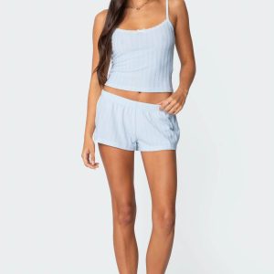 Irene Low Rise Pointelle Micro Shorts