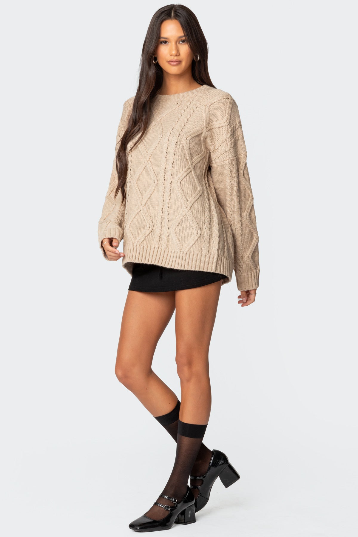Kennedy Oversized Cable Knit Sweater - Image 4