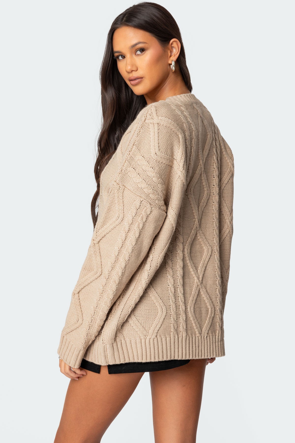 Kennedy Oversized Cable Knit Sweater - Image 5