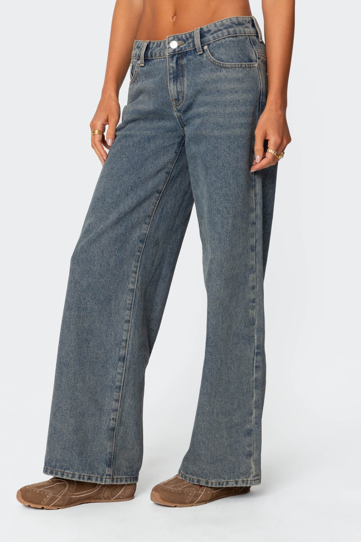 Leopard Heart Washed Jeans - Image 4