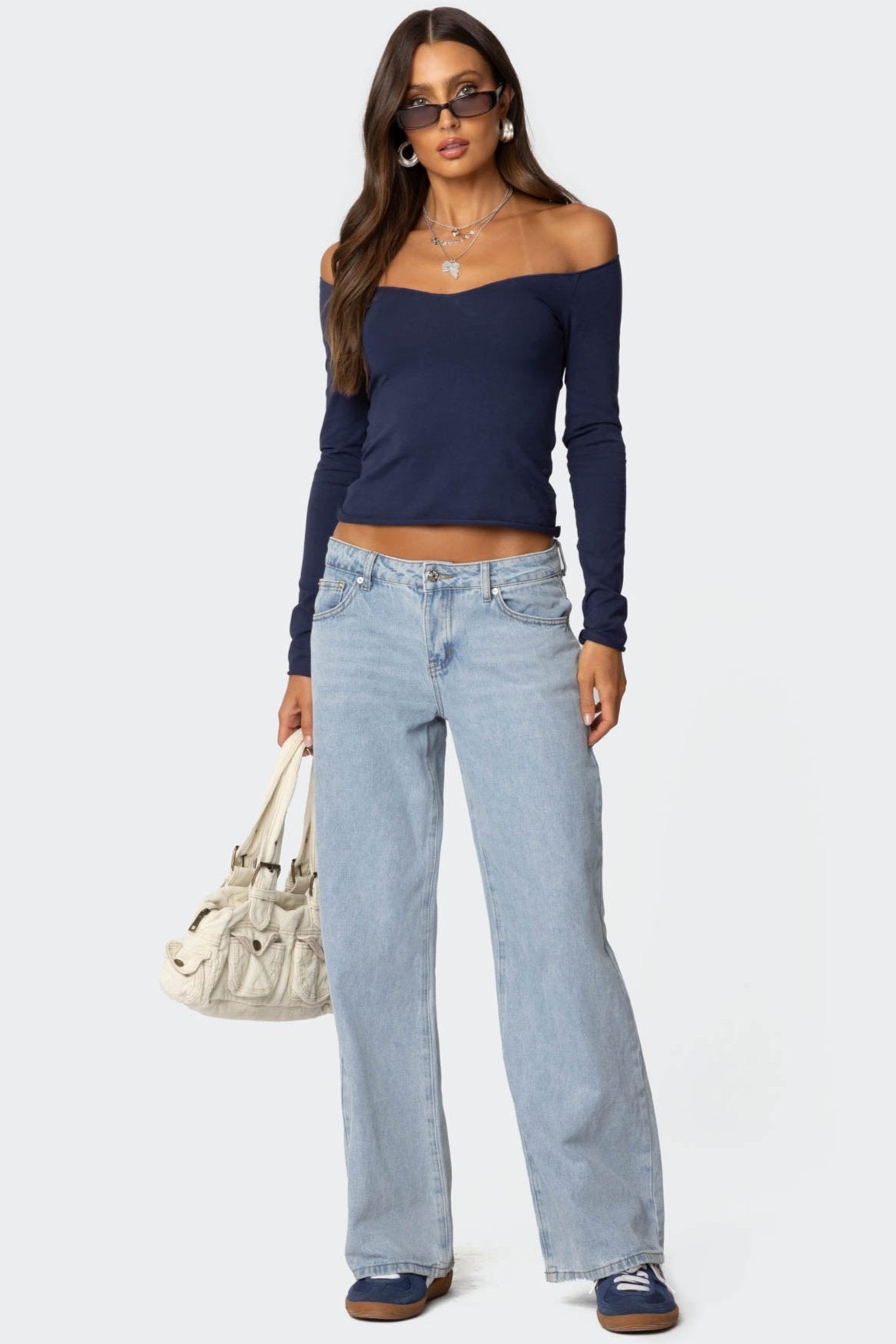 Nattie Off Shoulder V Neck Top - Image 2