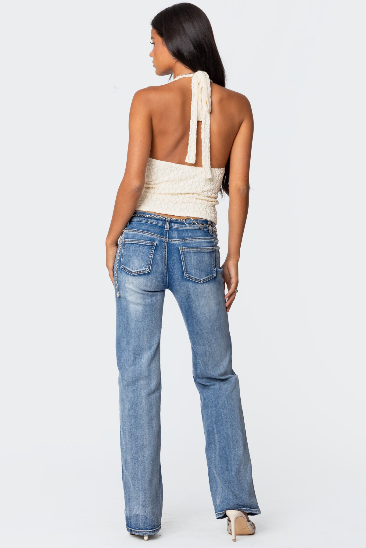 Boot Cut Washed Low Rise Jeans - Image 3