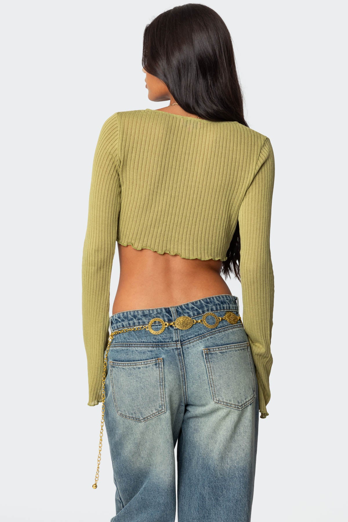 Bekkah Ribbed Knit Tie Front Top - Image 5