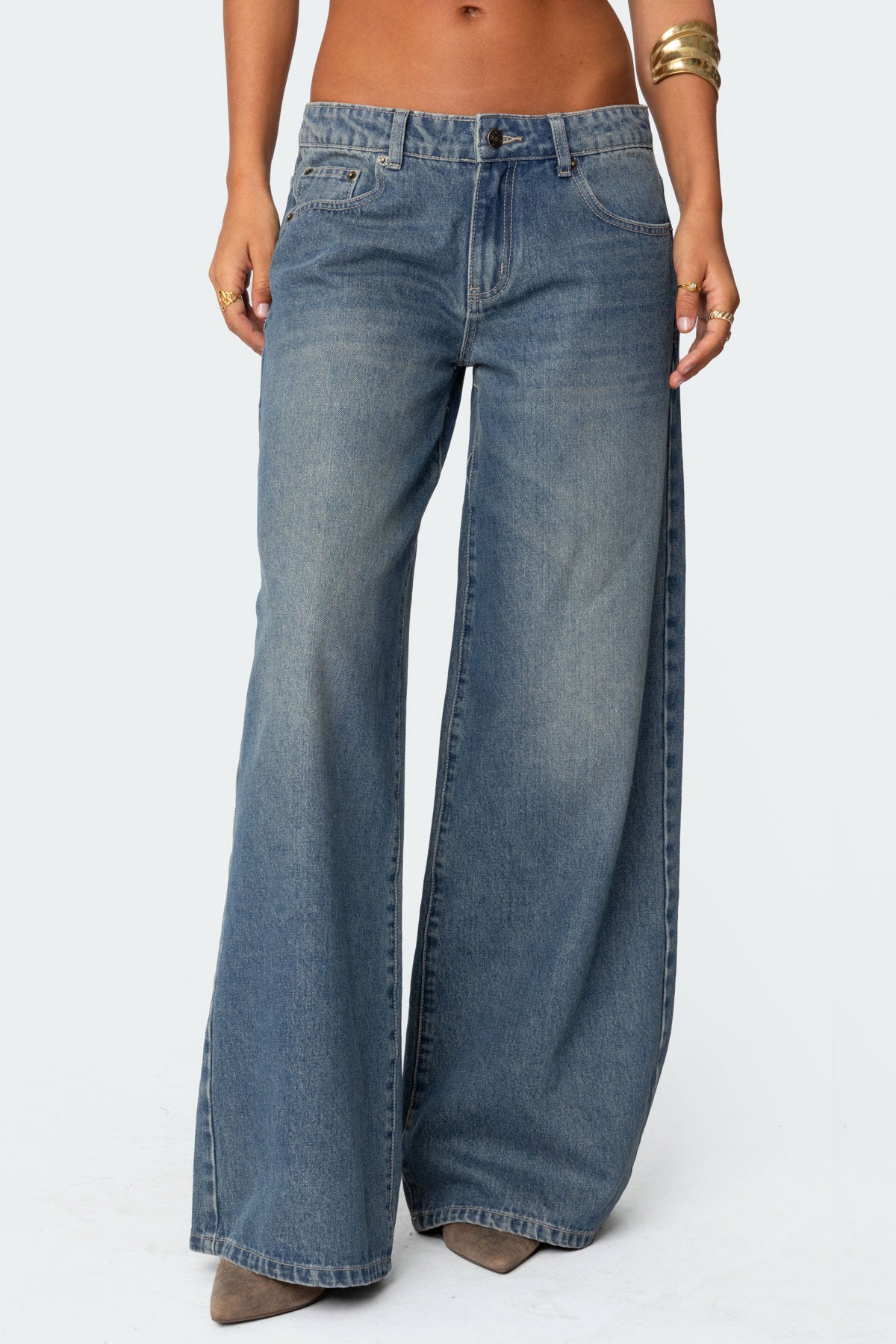 Vyxen Vintage Washed Low Rise Jeans - Image 2