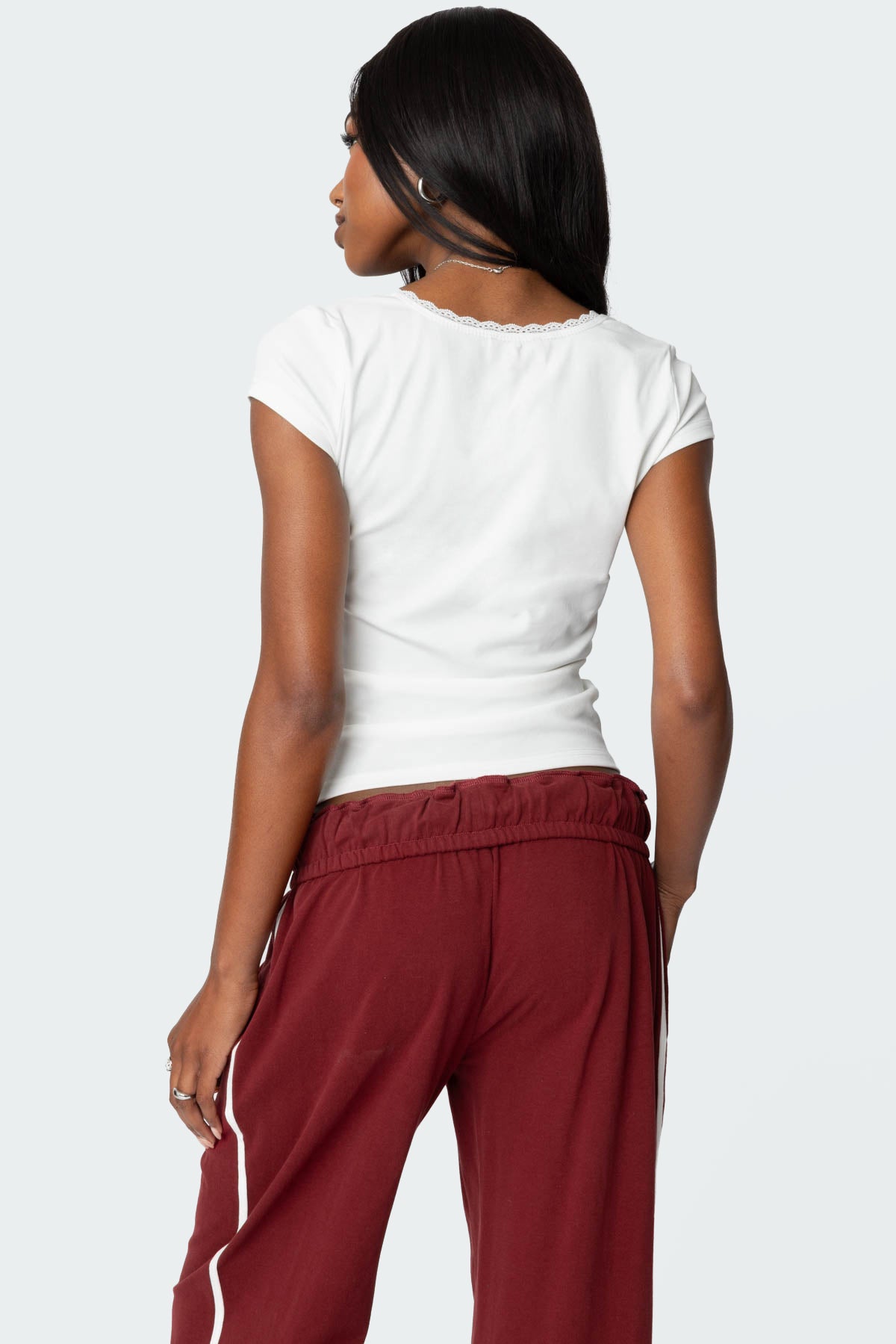 Priscilla Lace Trim T Shirt - Image 5