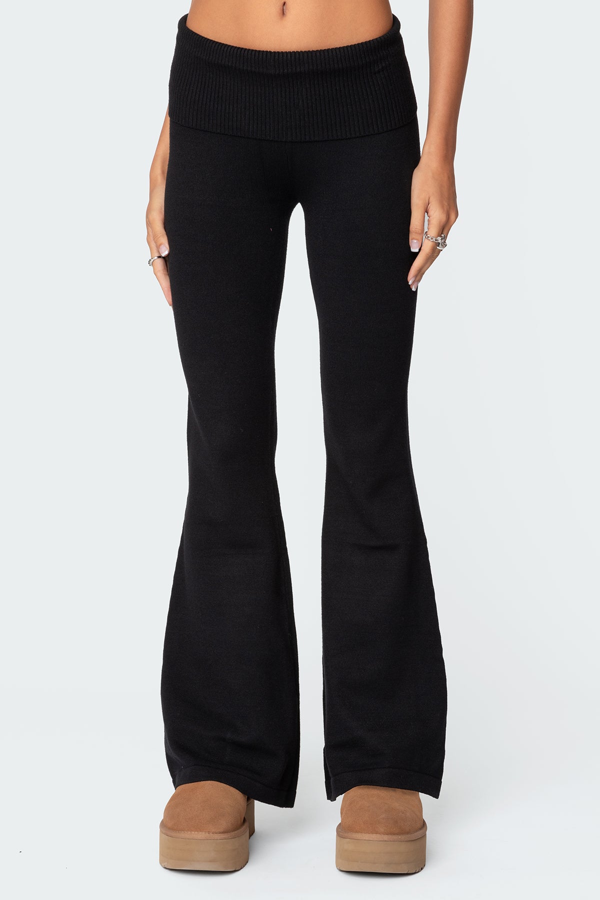 Desiree Knitted Low Rise Fold Over Pants - Image 2